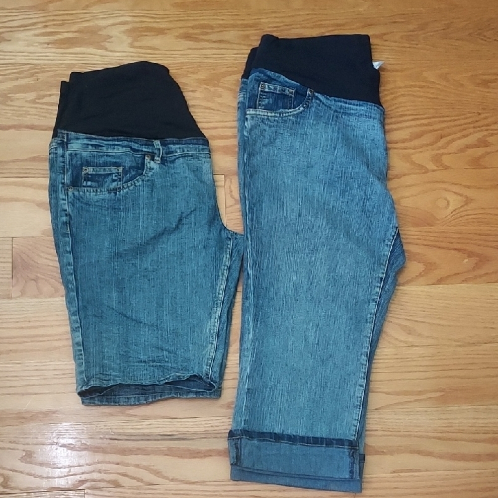 Maturnity Jean short and capri. Oh mamma. Sz. Large.